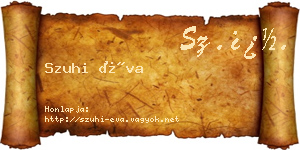 Szuhi Éva névjegykártya