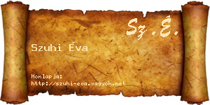 Szuhi Éva névjegykártya